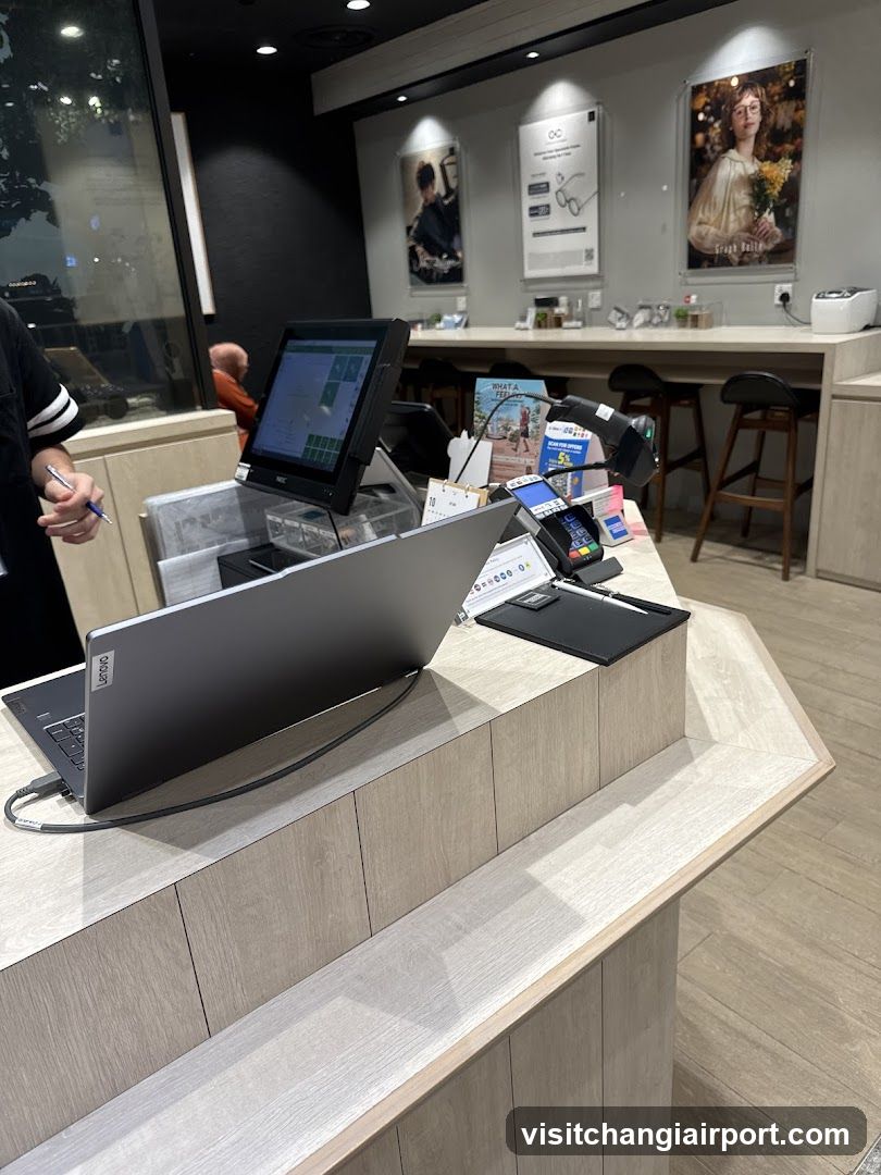 Interior of a modern retail or service space