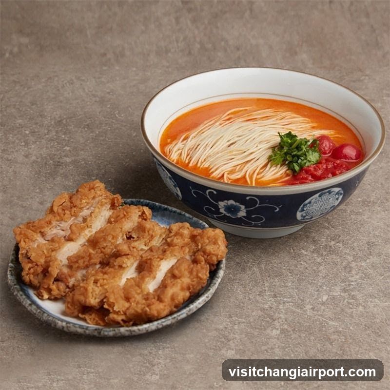 Noodle and Fried Chicken Dish