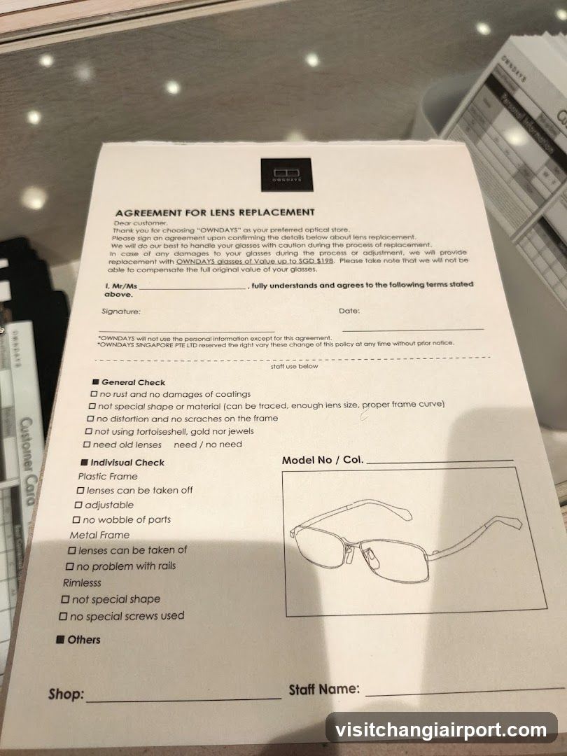 Lens Replacement Agreement Form