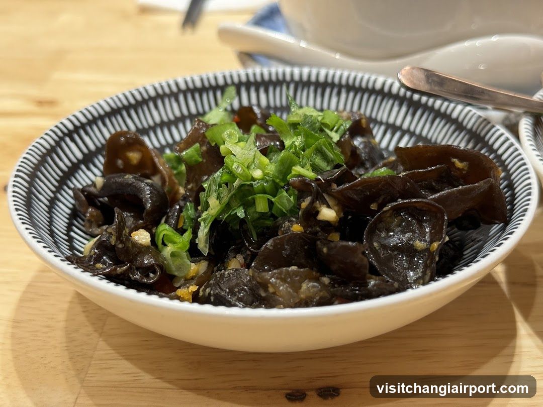 Bowl of Wood Ear Mushrooms with Scallions