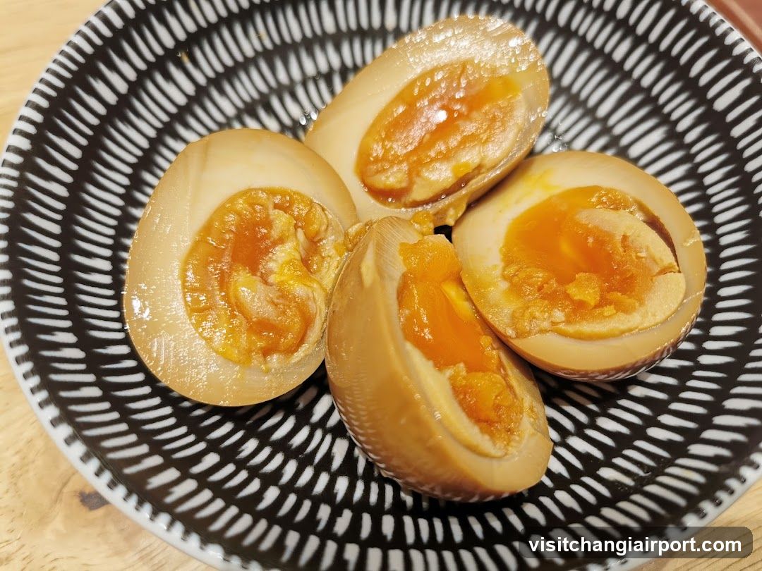 Braised Eggs on Patterned Plate