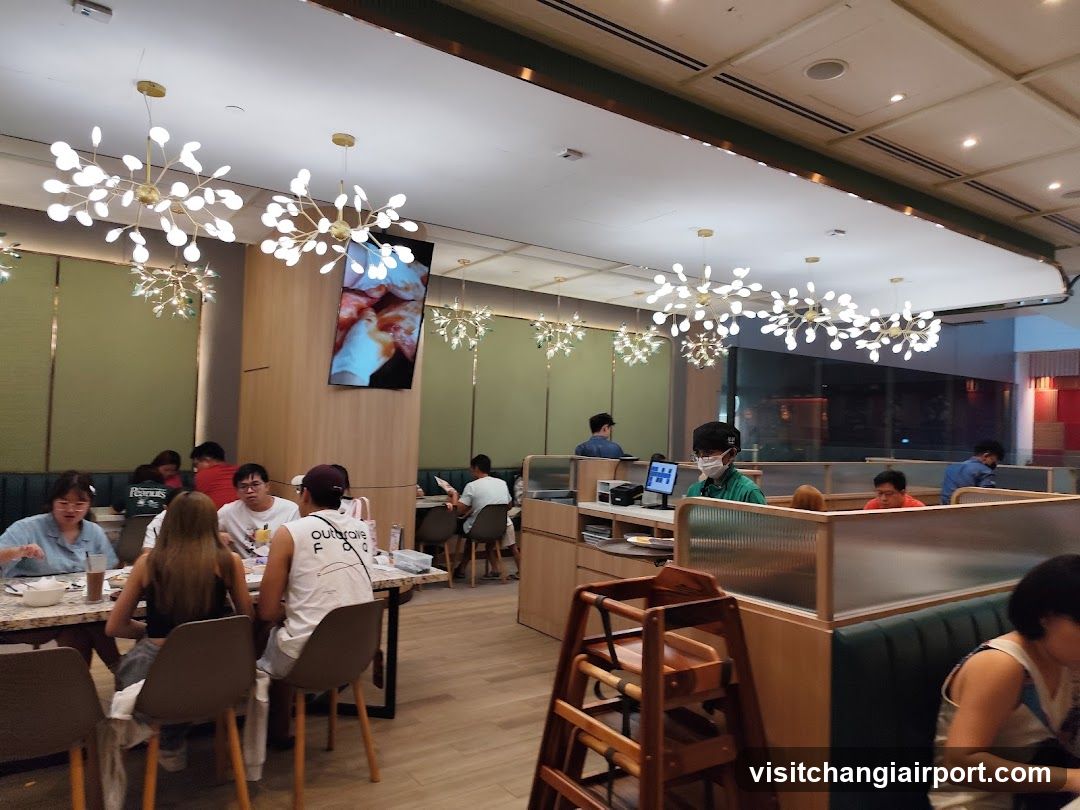Restaurant Interior with Diners and Staff