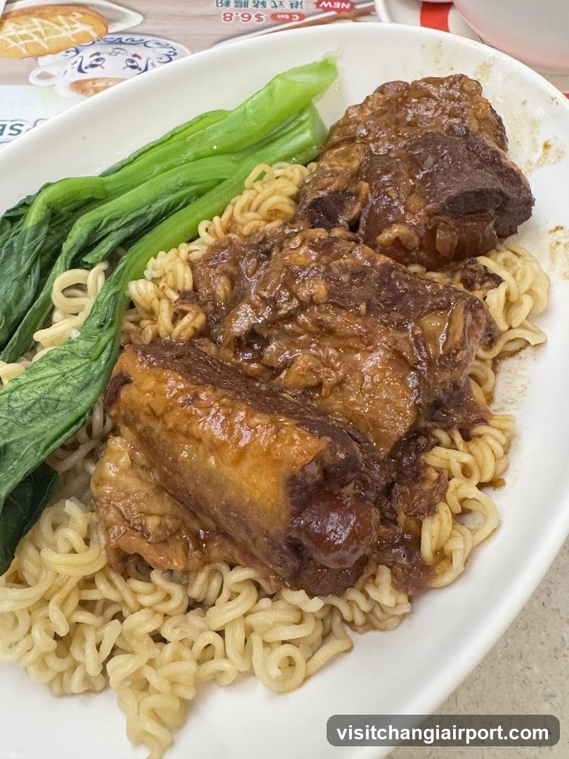 Braised Pork Noodles with Greens