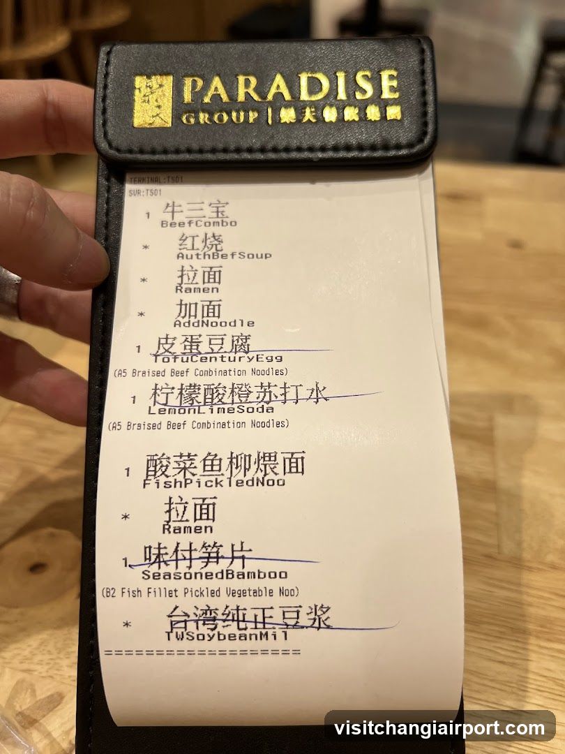 Paradise Group Receipt