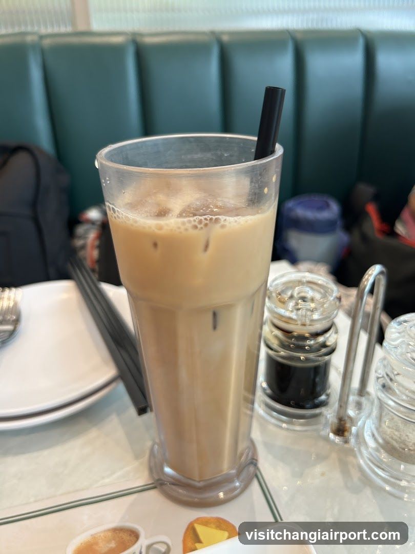 Iced Coffee in Restaurant Booth
