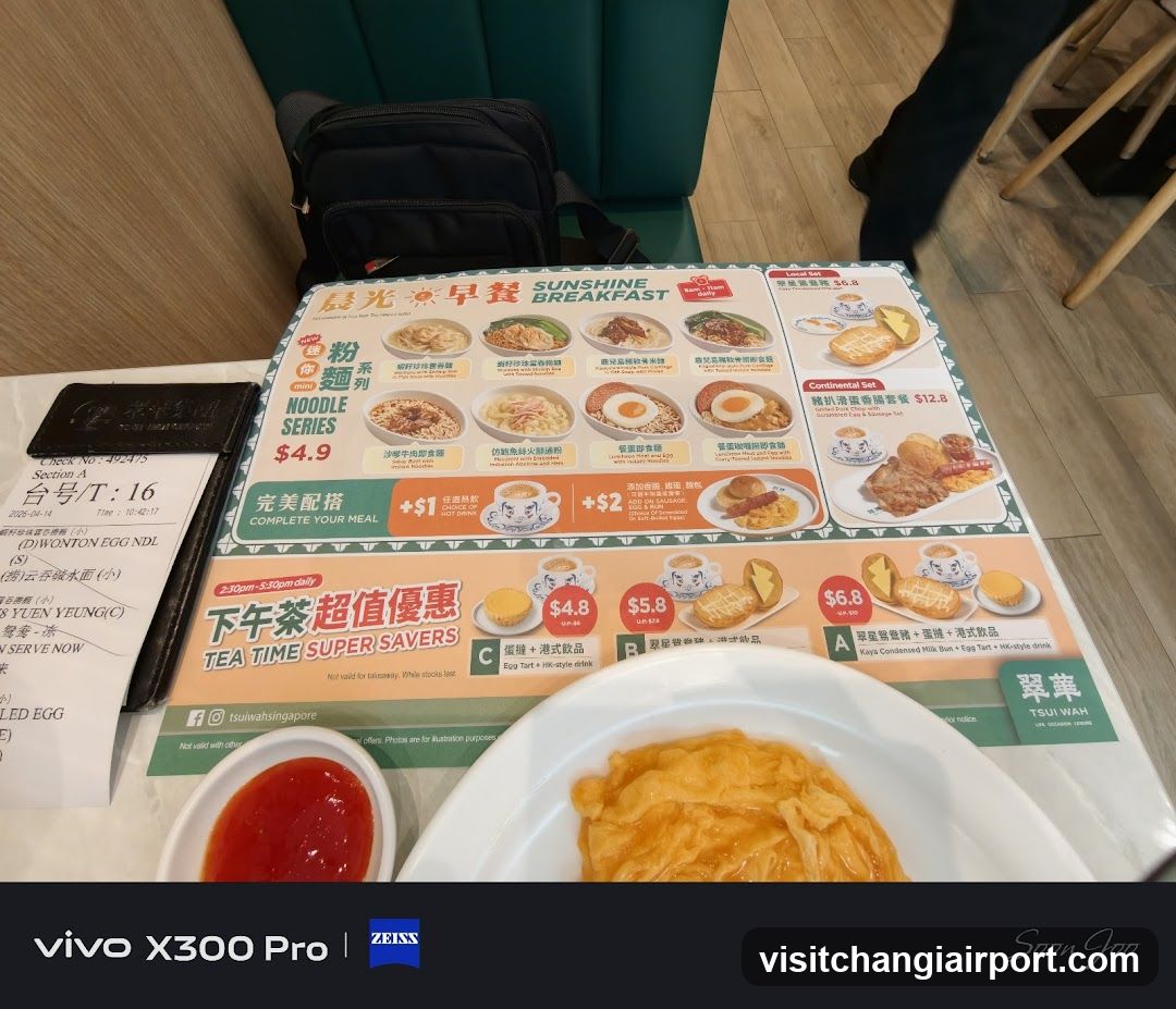 Breakfast Menu and Food
