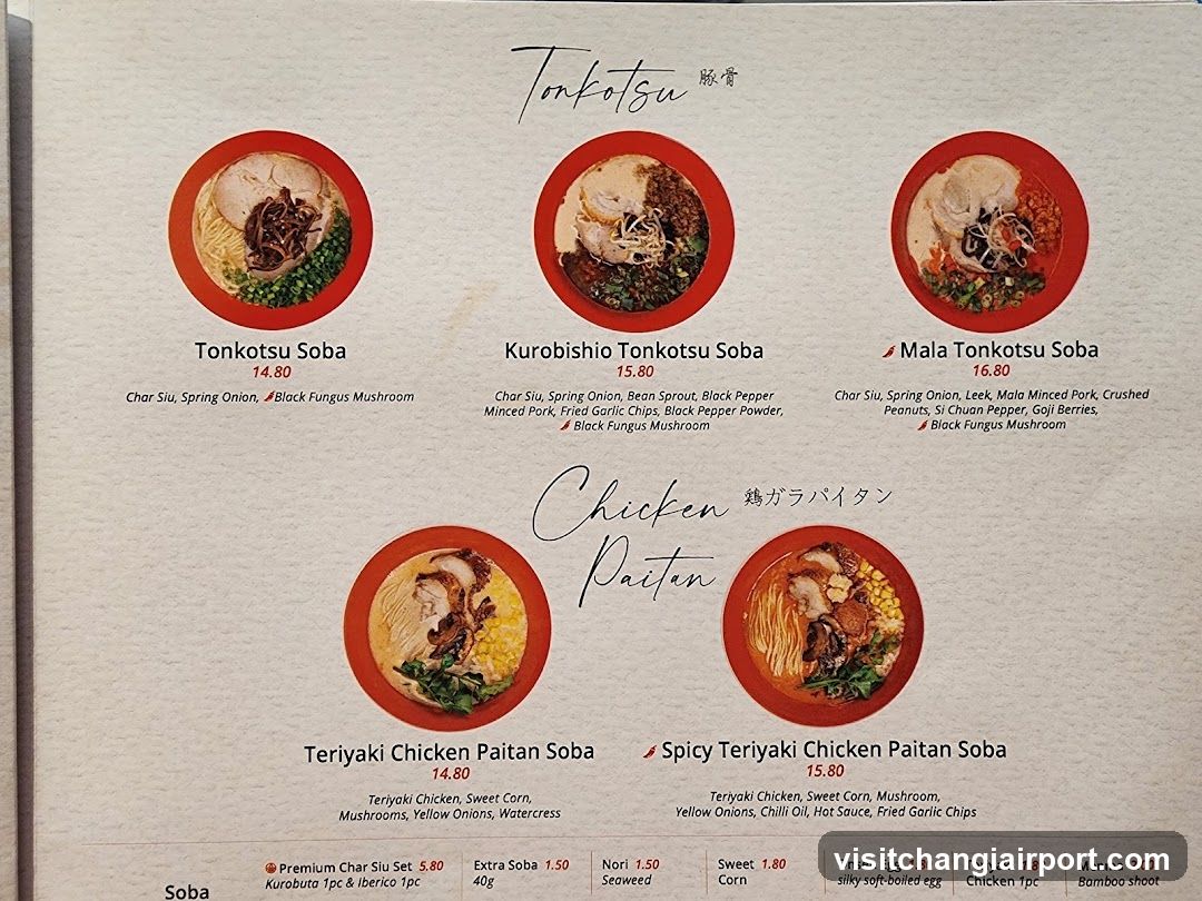 Tonkotsu & Chicken Paiten Menu Page