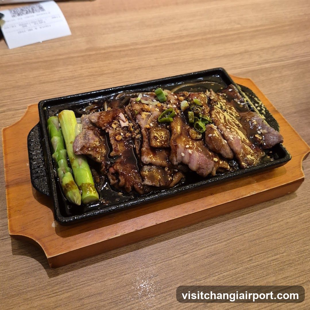 Sizzling Meat Dish with Asparagus