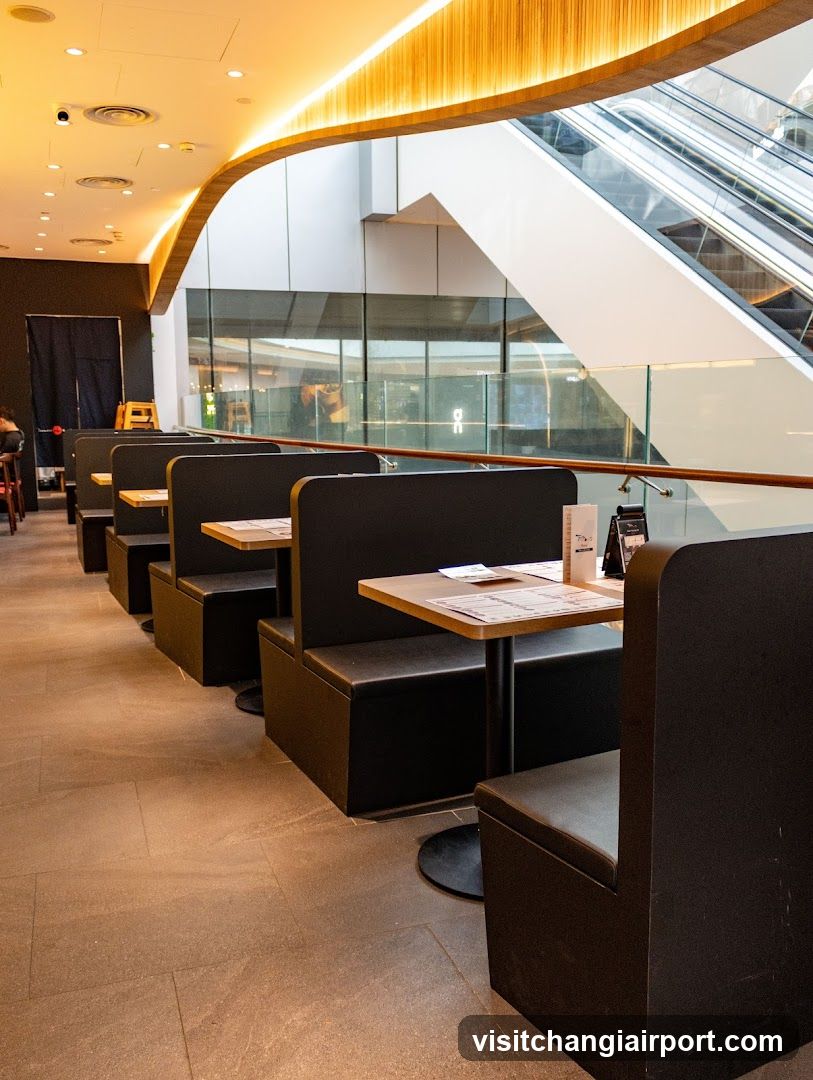 Modern Cafe Interior with Booth Seating
