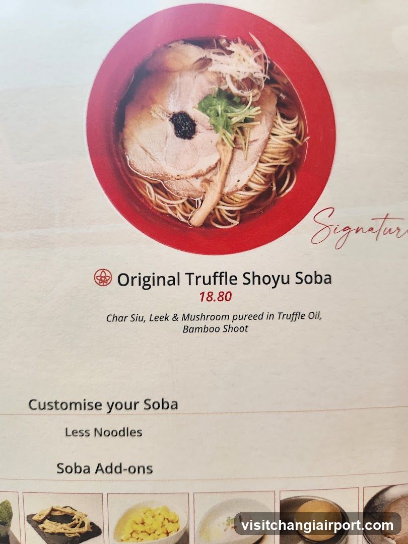 Original Truffle Shoyu Soba Menu Page