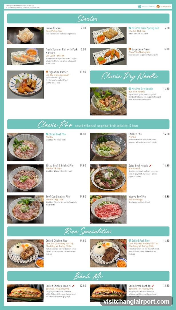 Classic Dry Noodle & Pho Menu
