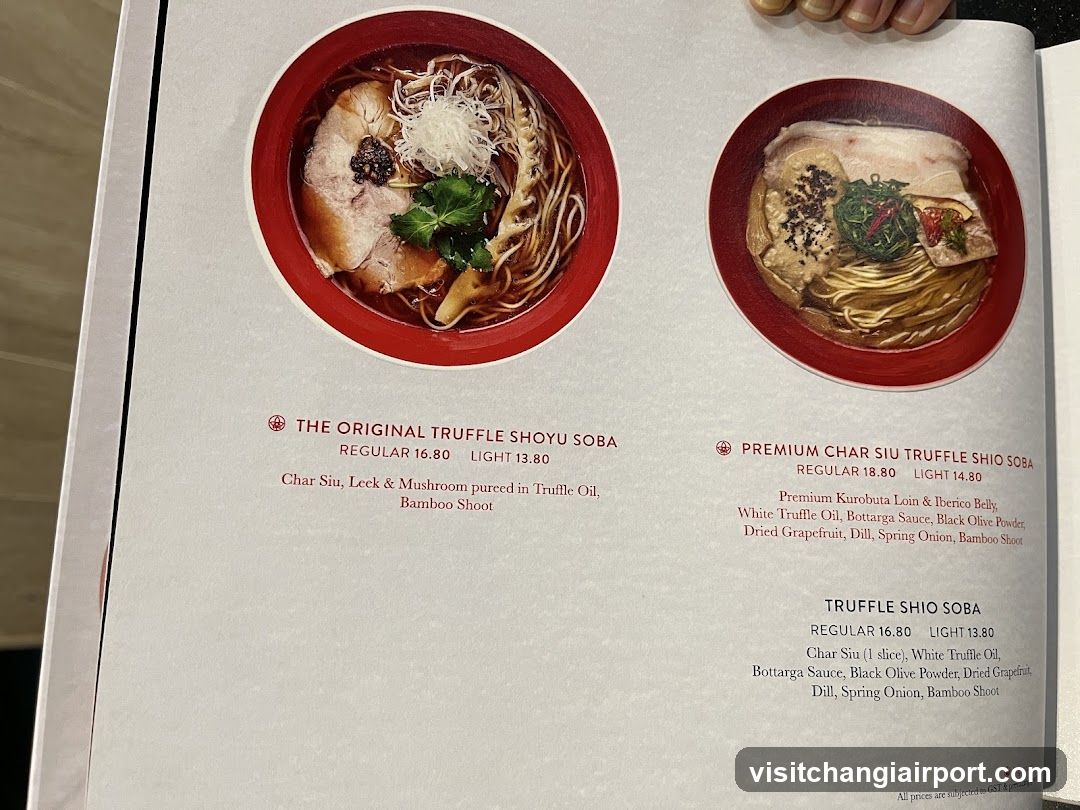 Truffle Soba Menu Page