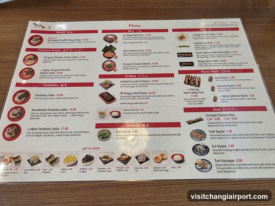 Taco & Soba Menu