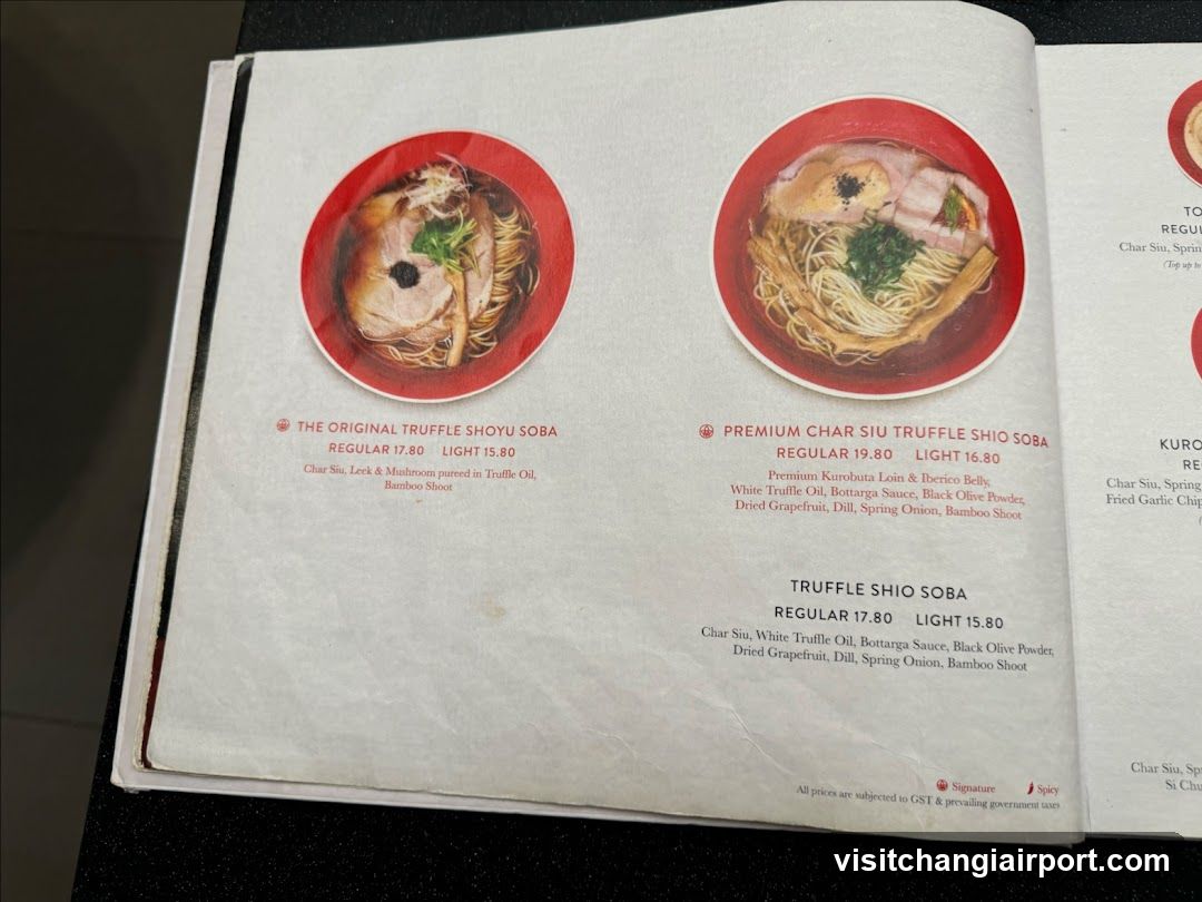 Truffle Soba Menu Page