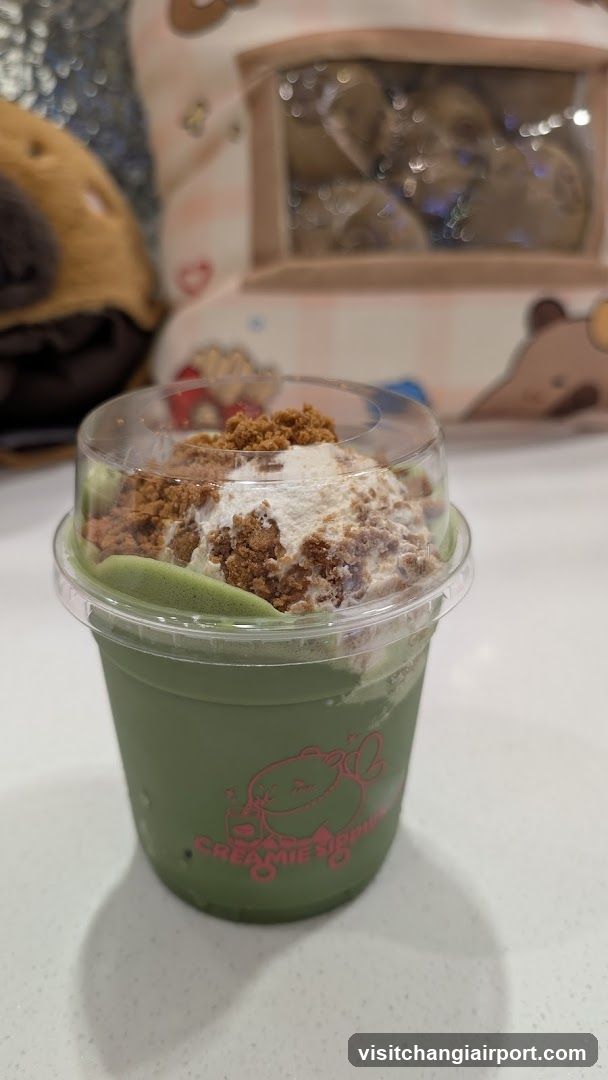 Matcha Dessert Drink with Toppings