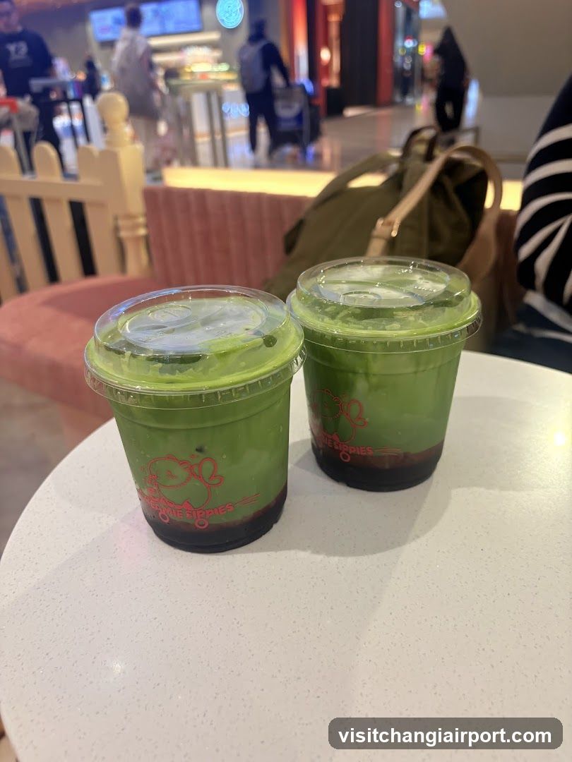 Matcha Drinks at a Cafe