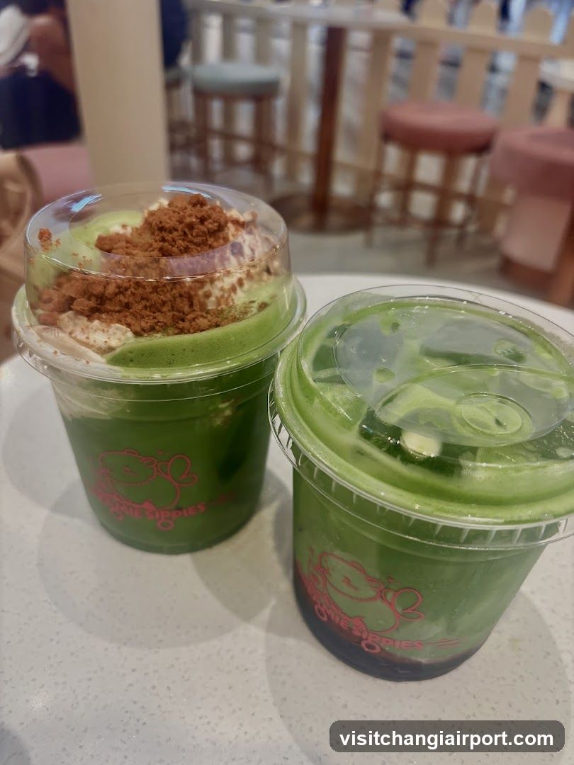 Matcha Drinks with Toppings