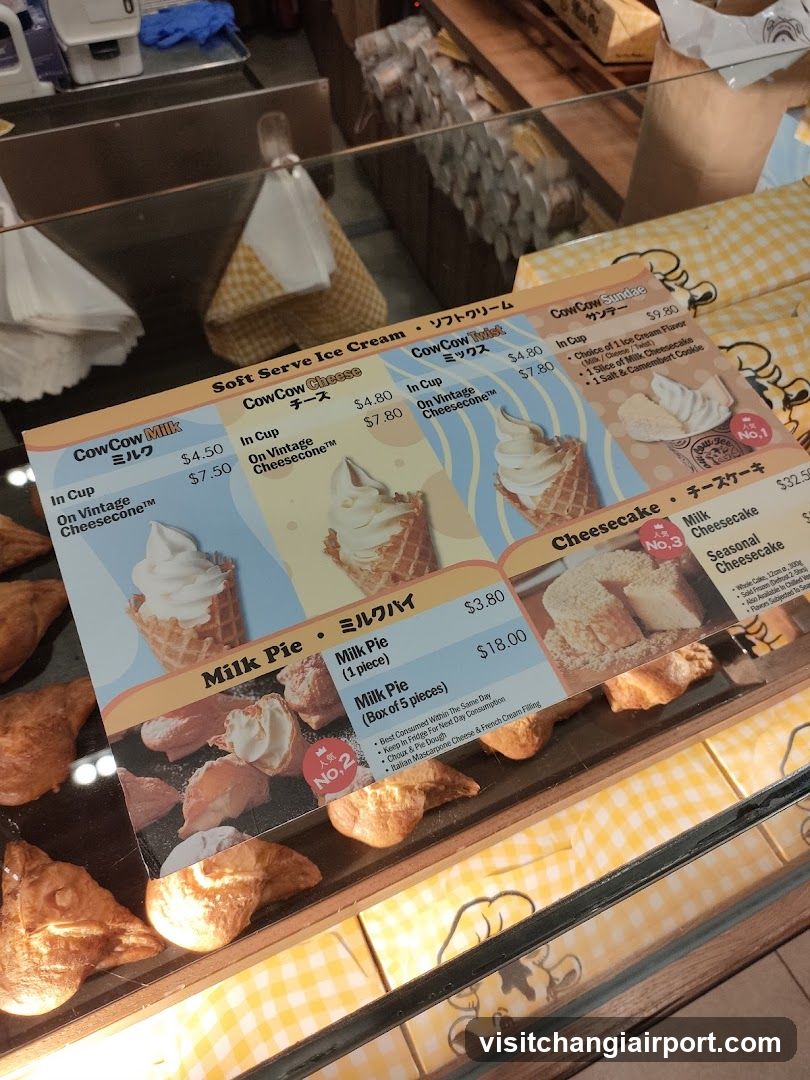 Soft Serve Ice Cream & Milk Pie Menu