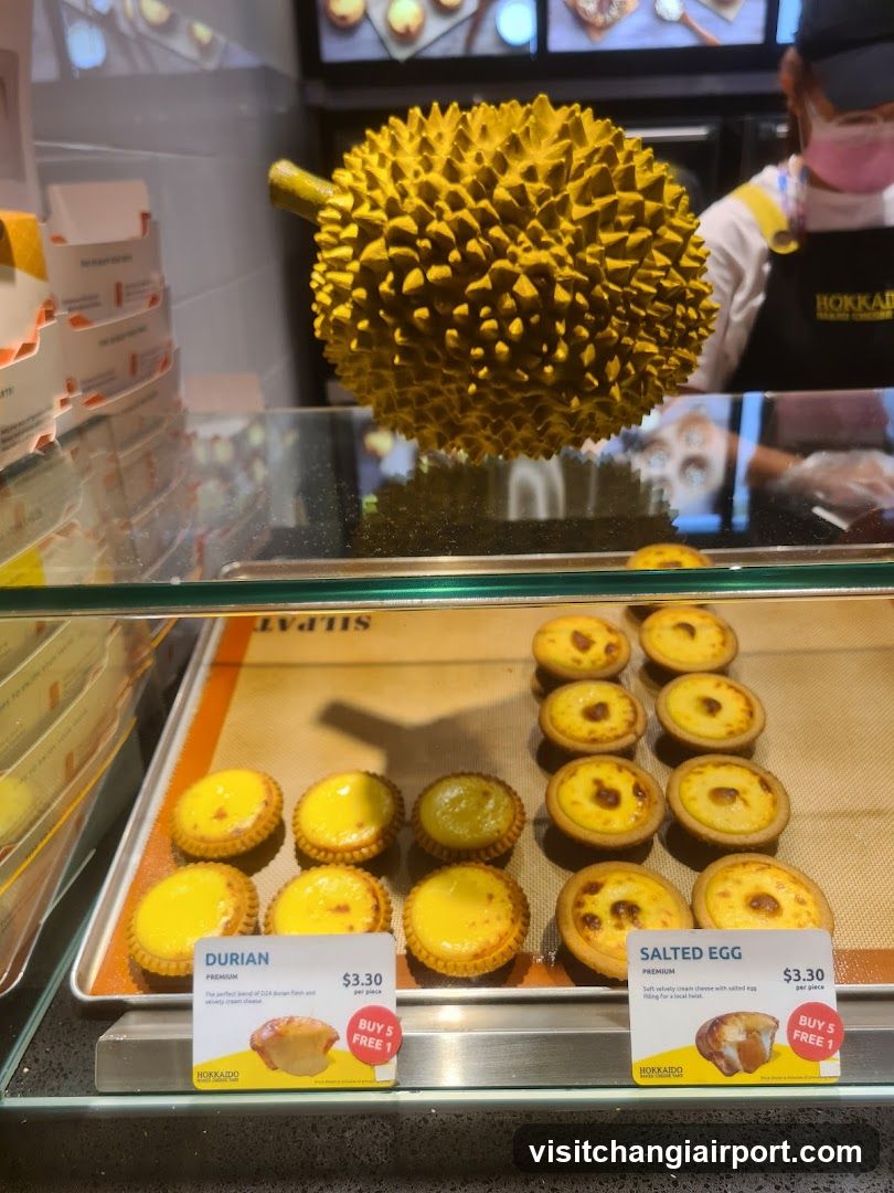 Durian and Salted Egg Tarts Display
