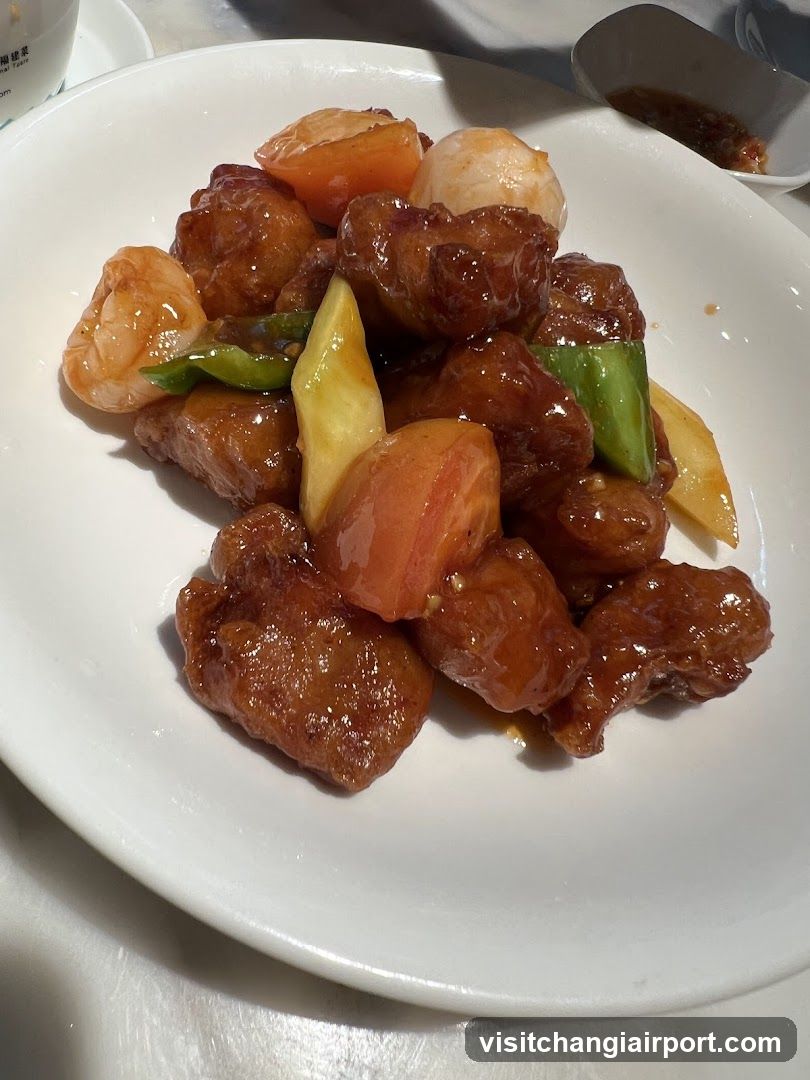 Sugary Chicken with Shrimp and Vegetables