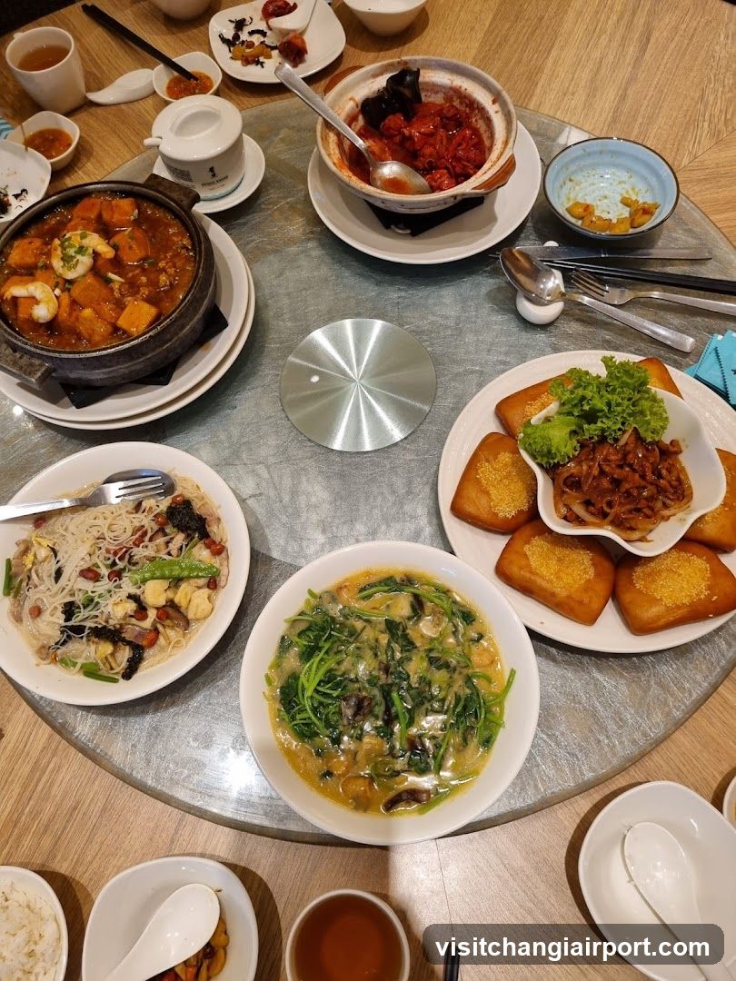Dining Table with Various Dishes