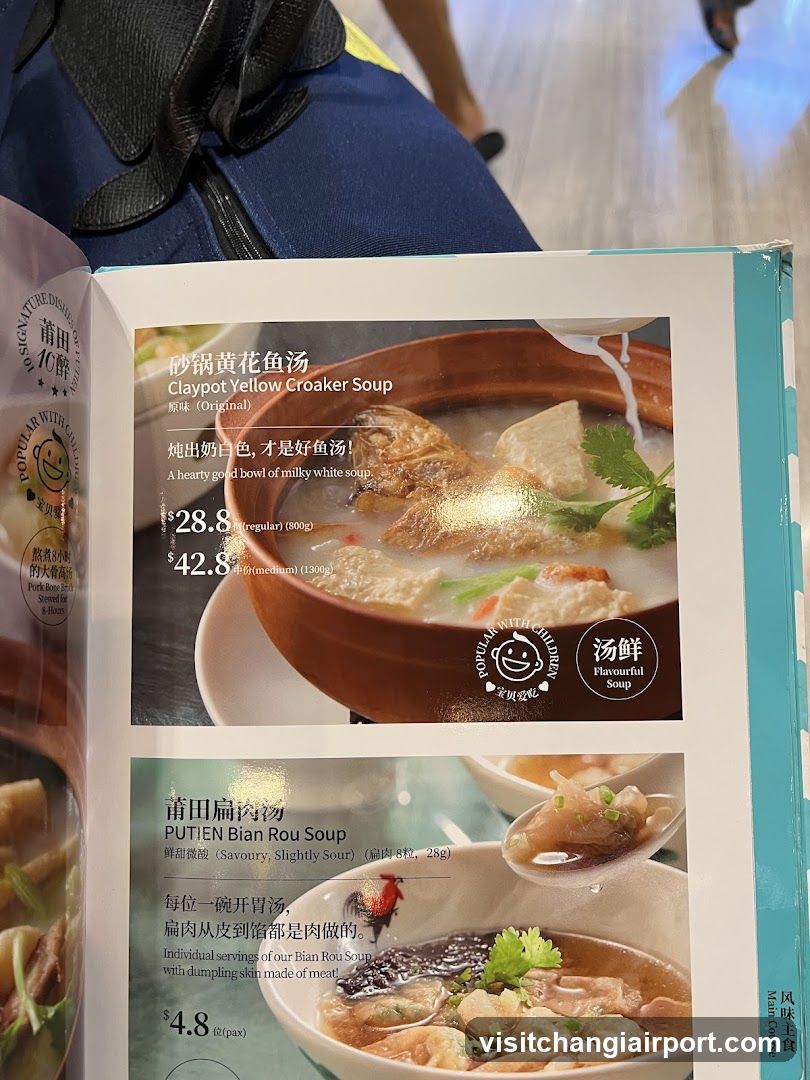 Food Menu Page with Soup Dishes
