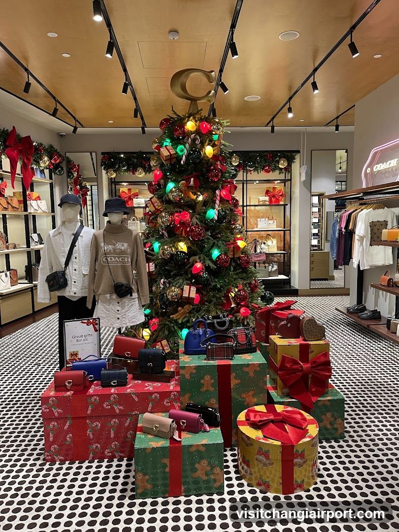 Christmas display in Coach store