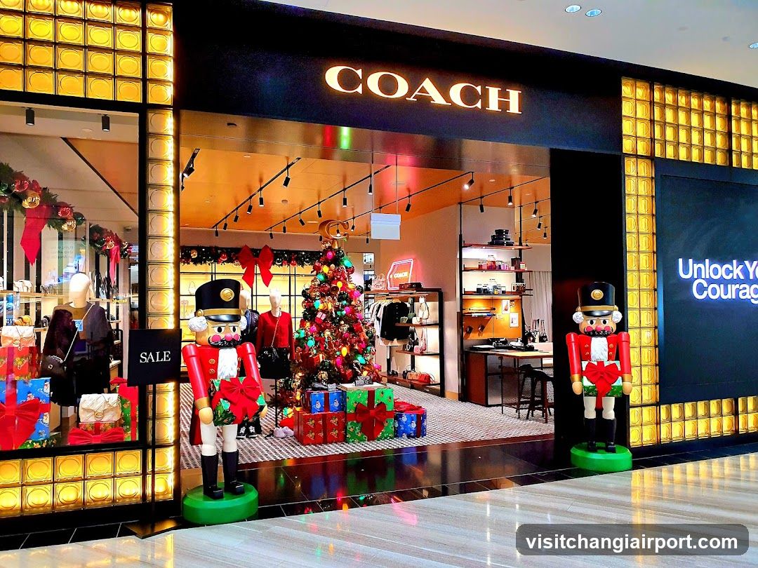 Coach Storefront with Christmas Decorations