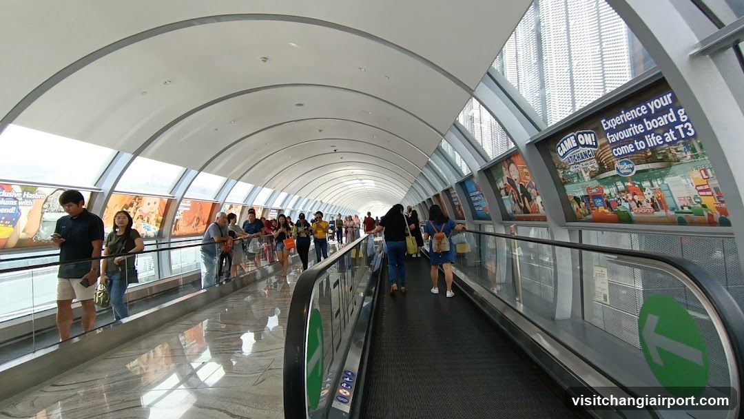 Airport Walkway with Moving Walkway and Ads