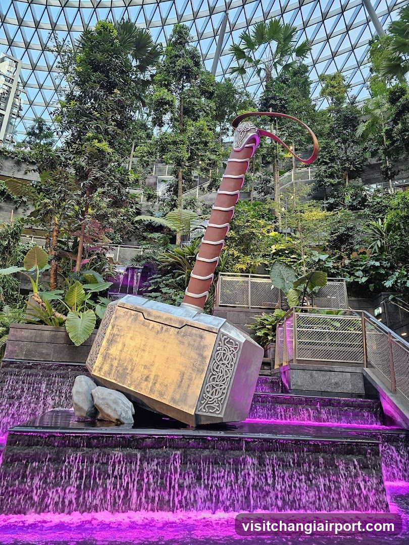 Thor's Hammer Sculpture in Garden