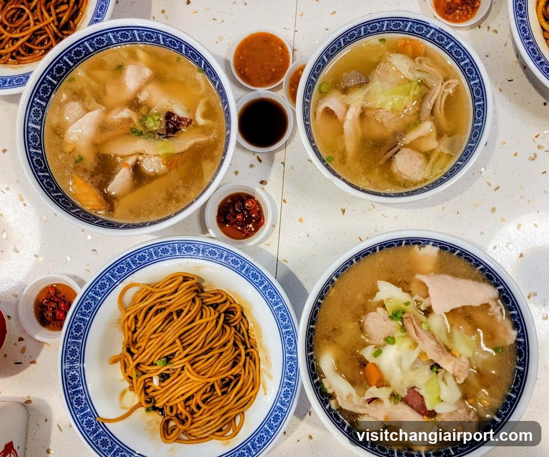 Noodle and Soup Meal Spread