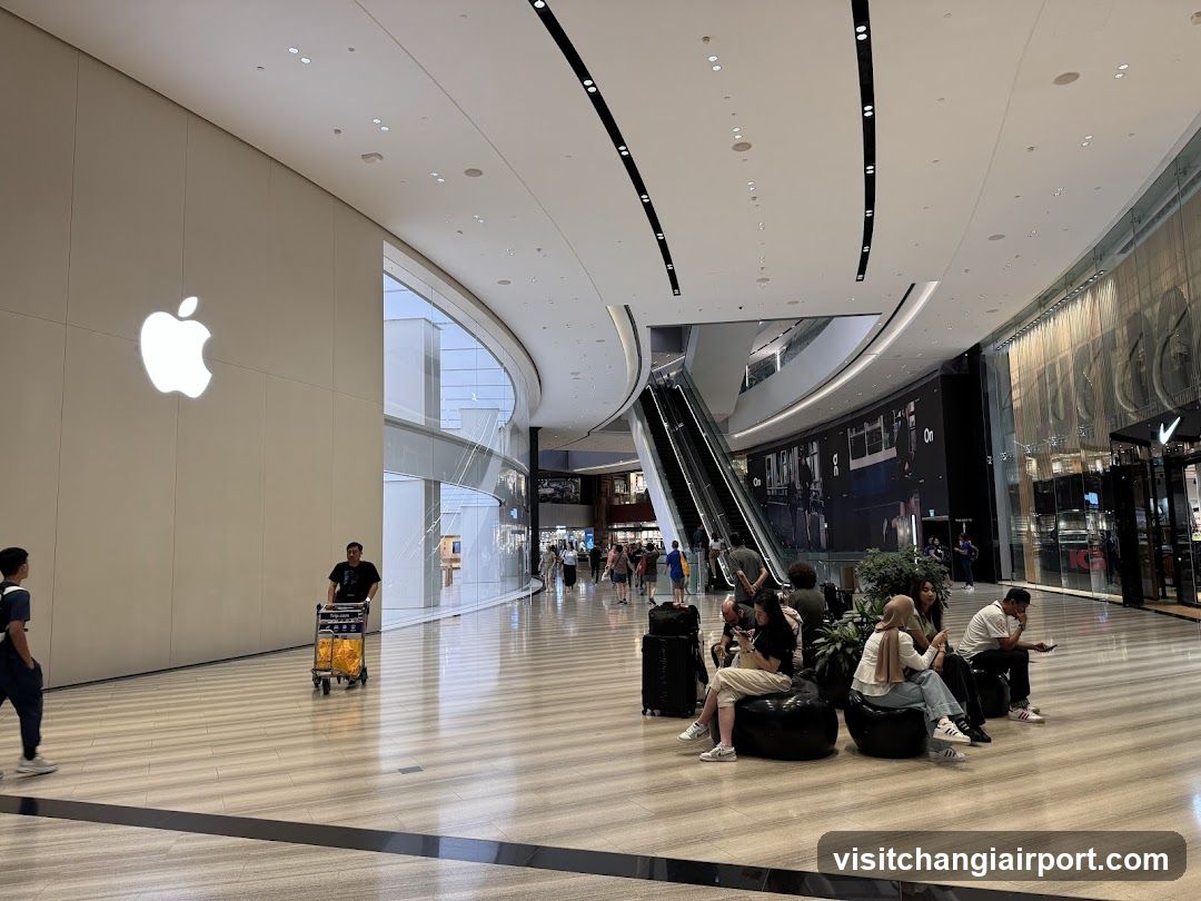 Apple Store Interior with Waiting Group