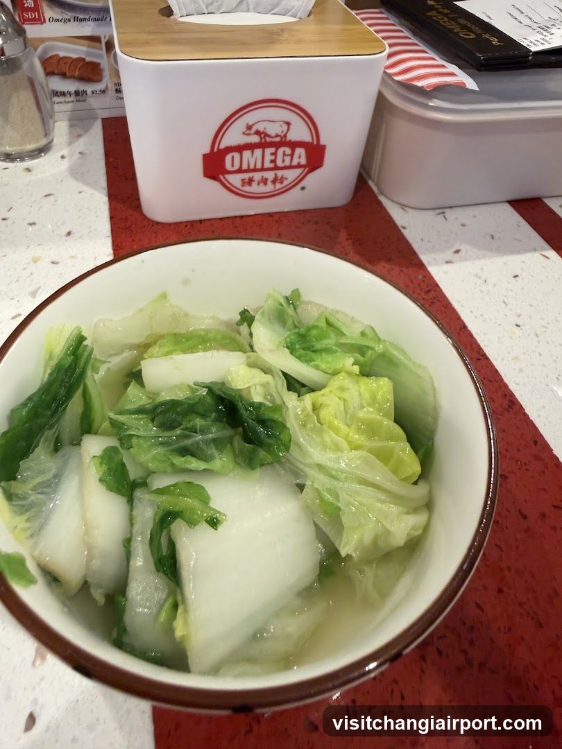 Bowl of stir-fried cabbage with radish