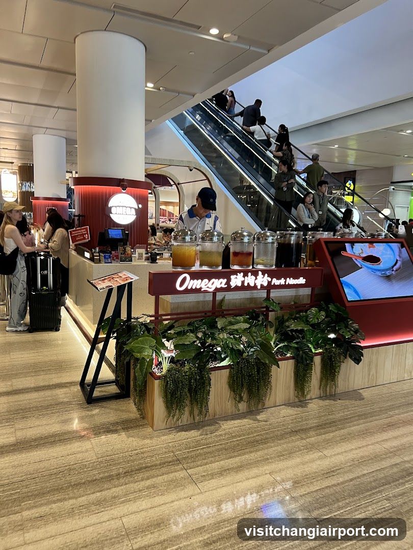 Omega Pork Noodle Stand in Airport Terminal