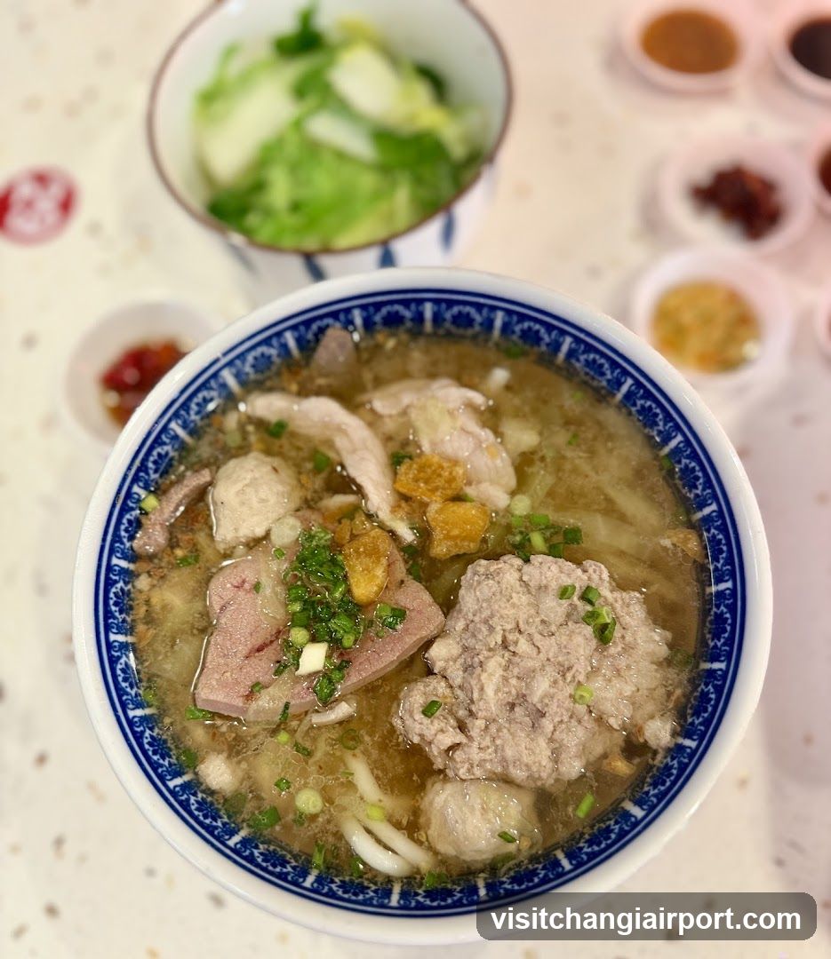 Noodle Soup with Meatballs and Vegetables
