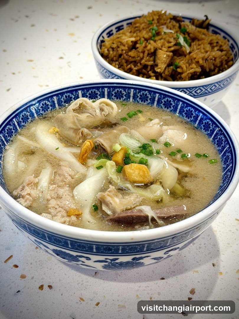 Bowl of Soup and Fried Rice