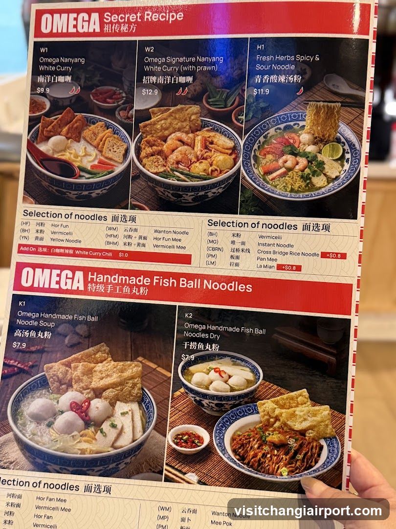 Omega Noodle Menu