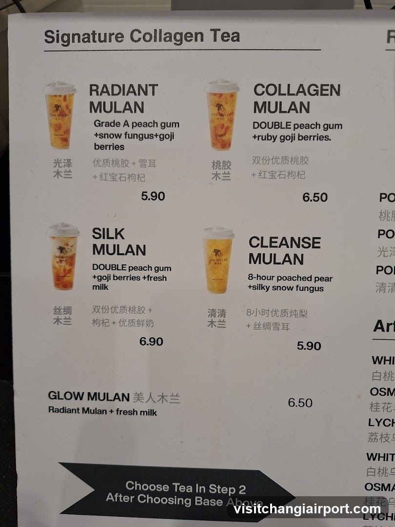 Signature Collagen Tea Menu