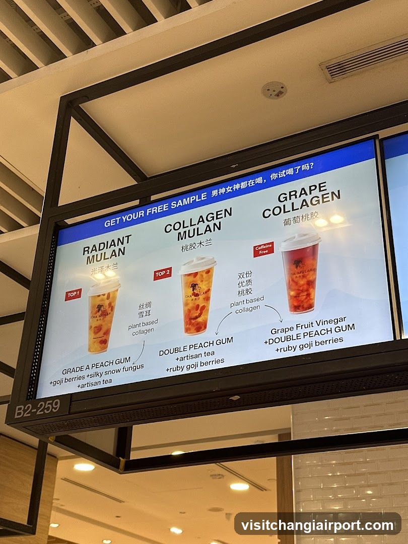 Collagen Mulan Drink Menu Display