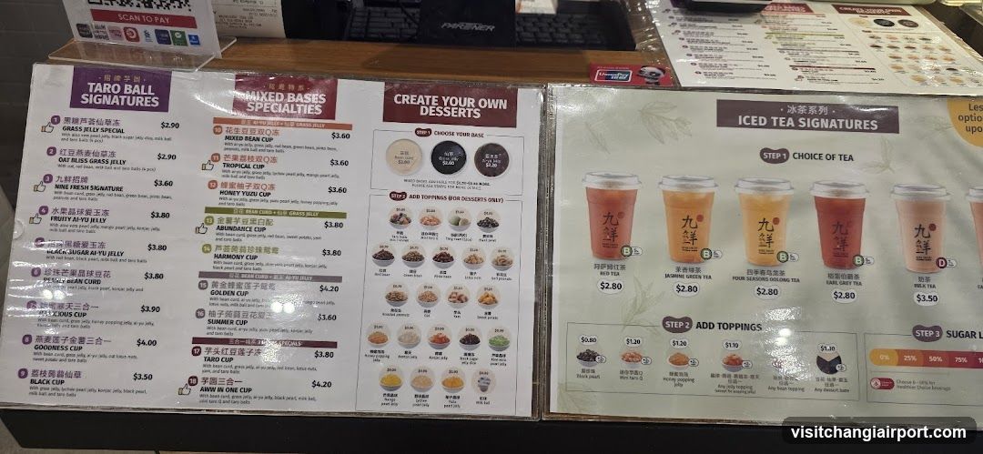 Taro Ball and Iced Tea Signatures Menu