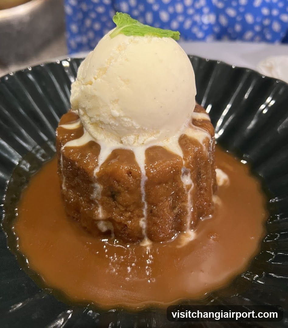 Caramel Pudding with Ice Cream