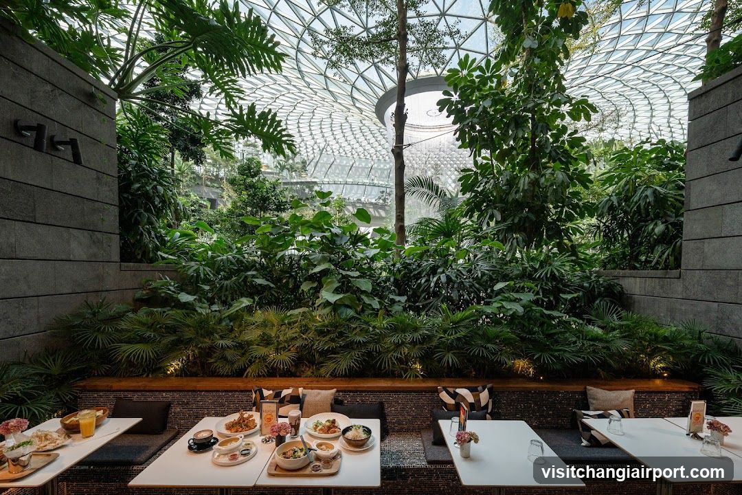 Indoor Dining Area with Lush Greenery