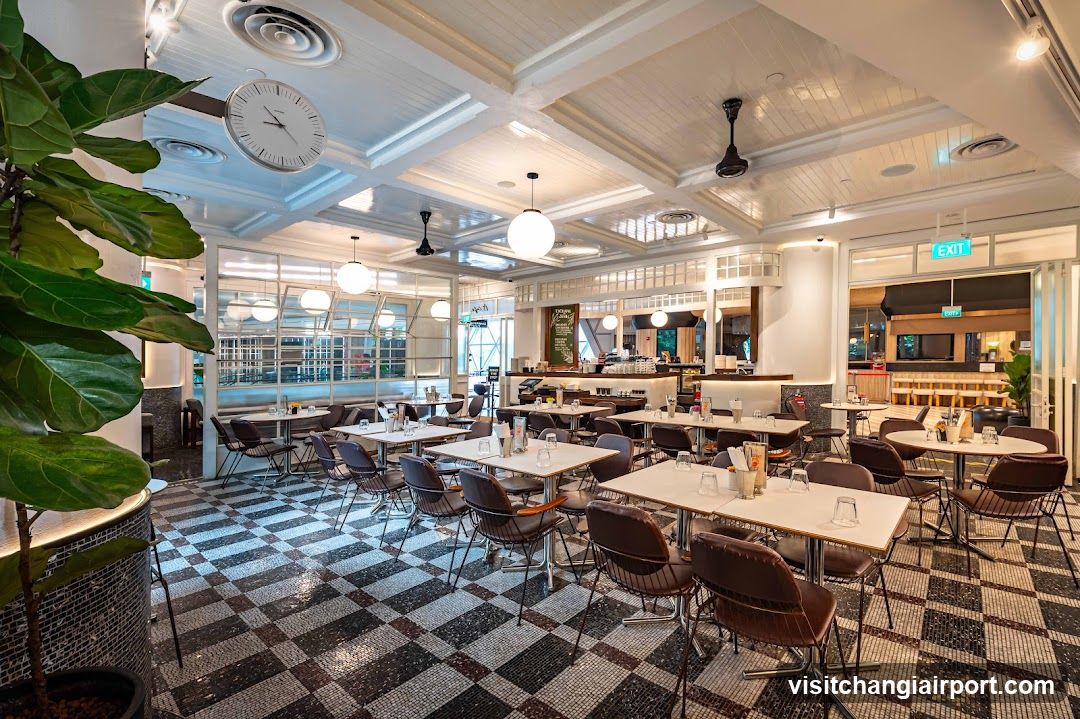 Restaurant Interior with Checkered Floor