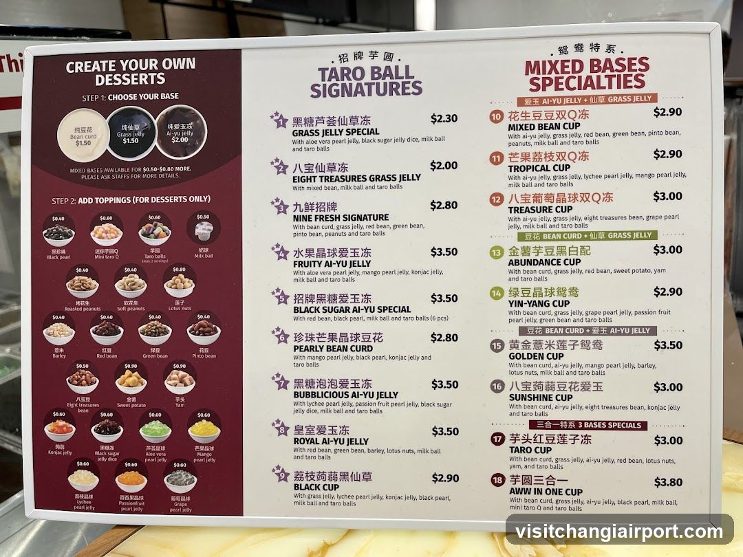 Tai Yu Desserts Menu Board