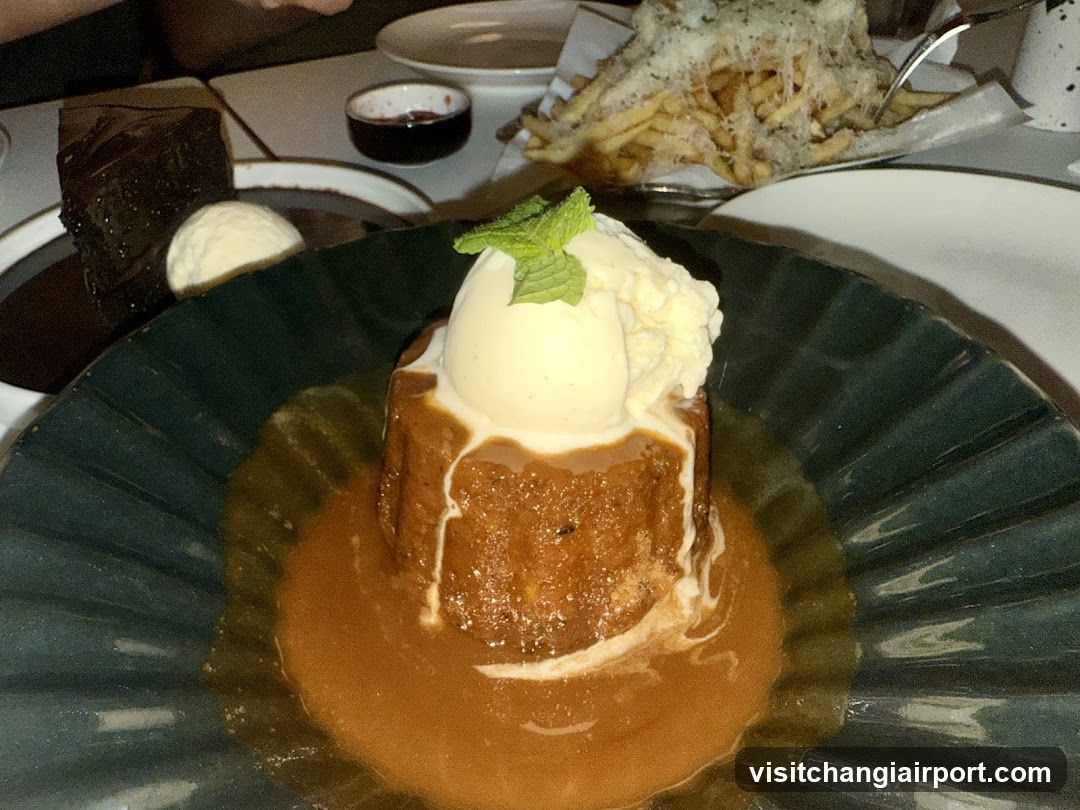 Caramel Pudding with Ice Cream