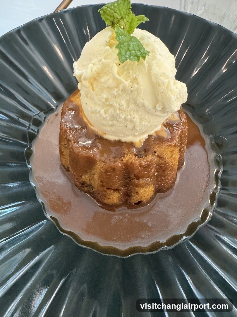 Caramel Pudding with Ice Cream