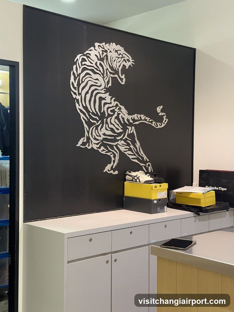 Tiger Wall Art and Shoe Display