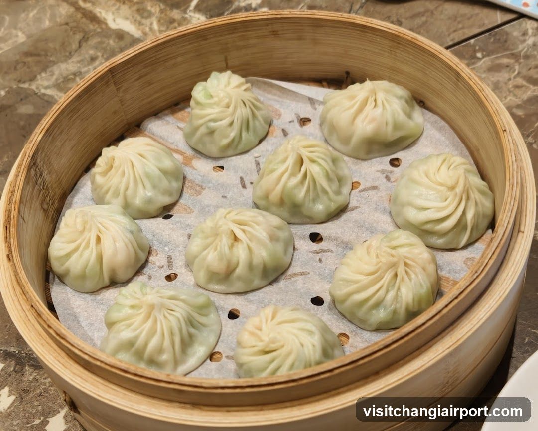 Steamed Dumplings in Bamboo Steamer