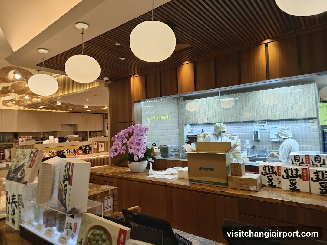 Restaurant Interior with Staff and Counter Display
