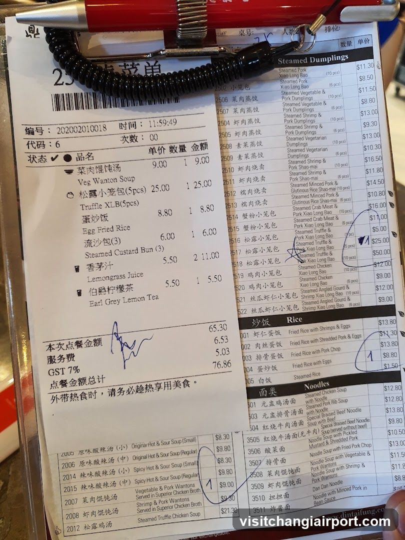 Receipt and Menu Display